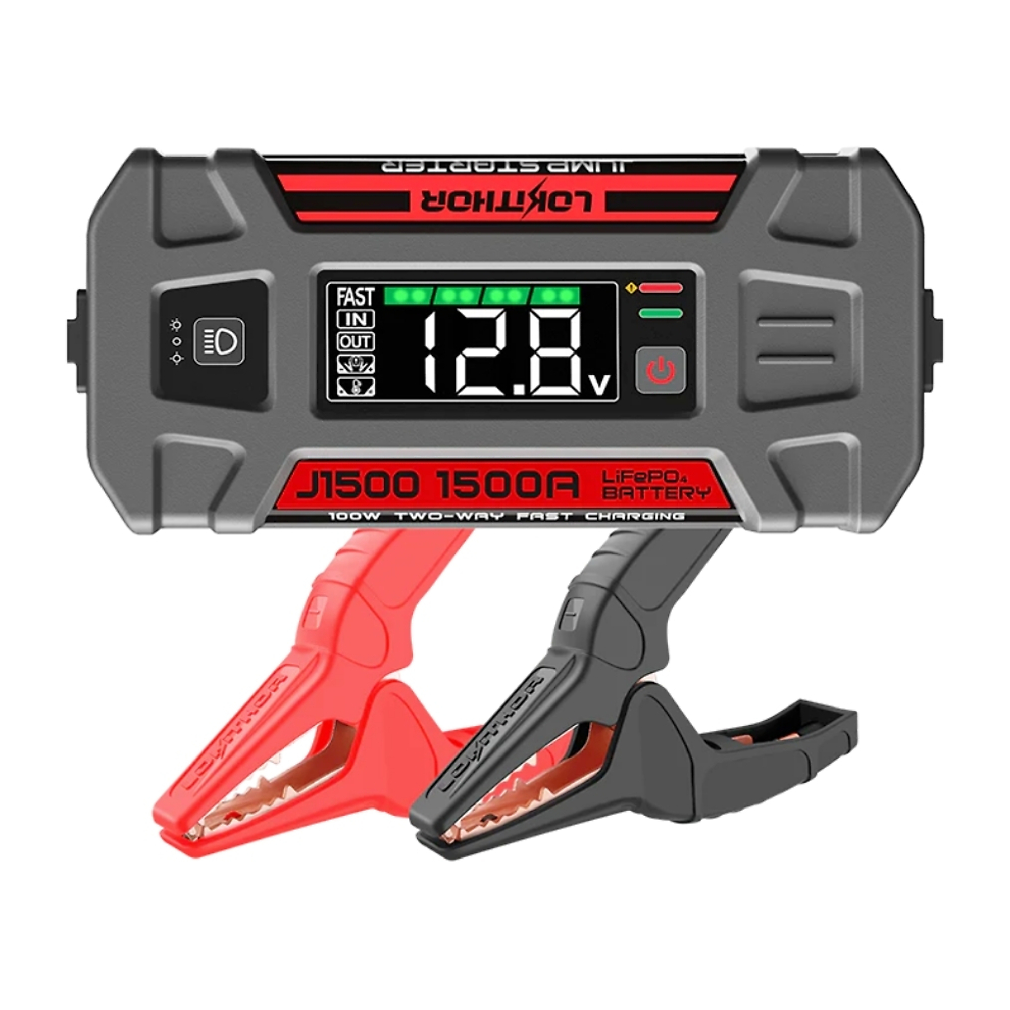 Lokithor - 3 in 1, 1,500 Amp Jump Starter, Flashlight, Battery Bank, Model# J1500